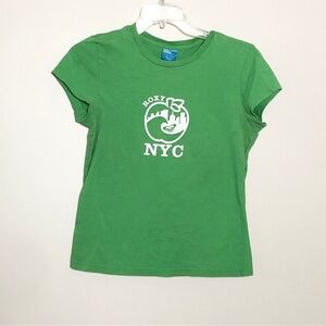 Vintage Roxy NYC Green Graphic Tee
